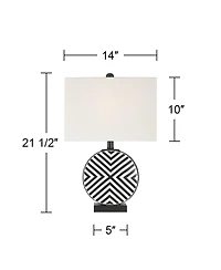360 Lighting Fraser 21 1/2" Ceramic Disc 3-Way Table Lamp