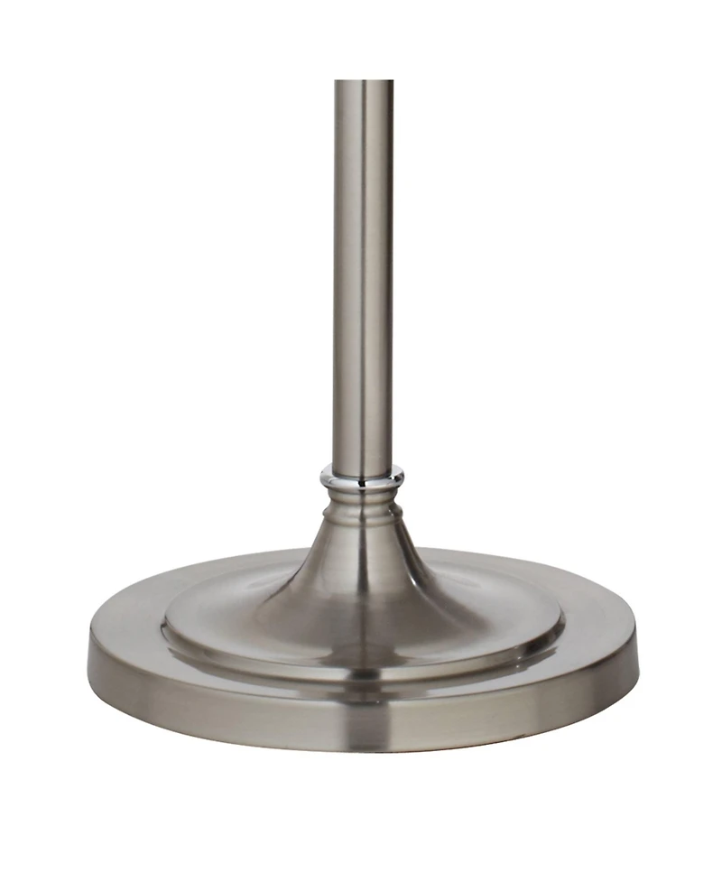 360 Lighting Crystals Traditional Luxury 60 1/2" Tall Standing Floor Lamp Silver Metal Satin Steel Finish Office Drum