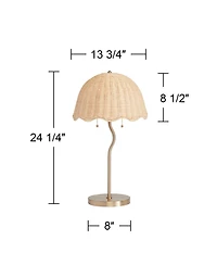 Possini Euro Design Brella 24 1/4"H Soft and Rattan 2-Light Table Lamp