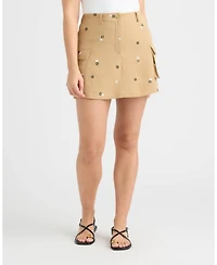 Ellen Tracy Women's Airflow Skirt with Embroidery