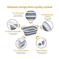 Aronkl Collapsible Pet Bathtub Multifunction Drainage Hole Hair Collector Portable Foldable Storage Organizer