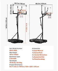 Mecale Portable Basketball Hoop with Backboard and Height Adjustment