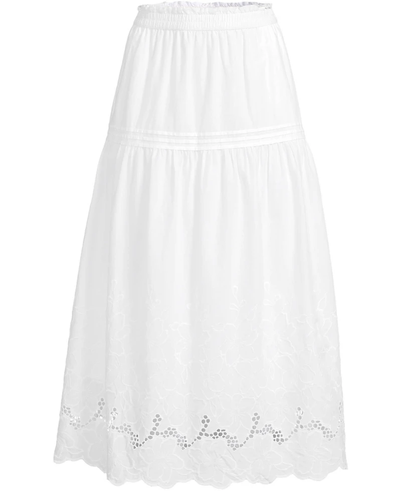 Lands' End Women's Voile Eyelet Maxi Skirt
