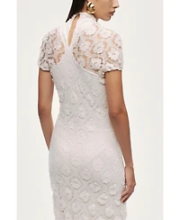 Nocturne Women's High-Neck Lace Maxi Dress