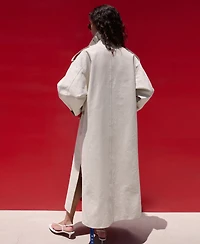 Selection Mango Women's Funnel Neck Buckle Trench Coat