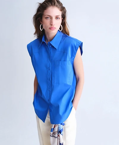 Selection Mango Women's Sleeveless Poplin Shirt