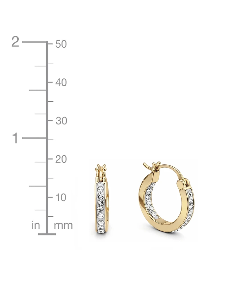 And Now This 2-Pc. Set Crystal Small Hoop Earrings in Silver-Plate & Gold-Plate, 0.65"