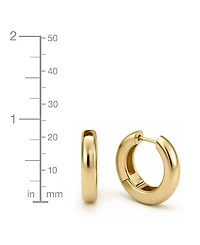 And Now This High Polished Thick Puff Hinge Hoop Earring, Gold Plate and Silver Plate