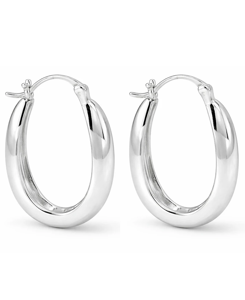 And Now This High Polished Oval Hoop Earring
