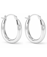 And Now This High Polished Oval Hoop Earring