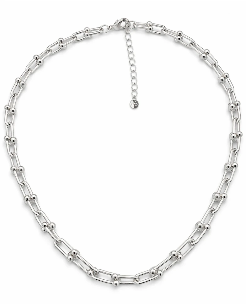 And Now This Fine Silver-Plated or 18K Gold-Plated Graduated Chain Link Necklace