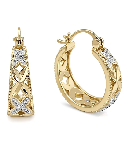 And Now This Crystal 18K Gold Plated Hoop Earring
