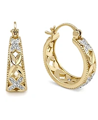And Now This Crystal 18K Gold Plated Hoop Earring