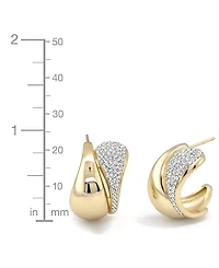 And Now This Crystal Double Teardrop C Hoop Earring