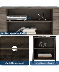 gaomon Tv Stand for 47" Tv, Modern Console with Adjustable Shelf, Cable Holes, Media Cabinet, U-Shaped Legs