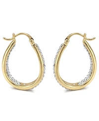 And Now This Crystal & Out Teardrop Hoop Earrings Silver Plate, Gold-Plate or Rose Gold Plate