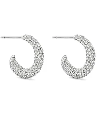 And Now This Pave Crystal C-Hoop Post Earrings