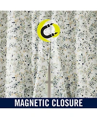 Sun Zero Maureen Painted Botanical Magnetic Closure Blackout Grommet Curtain Panel Pair