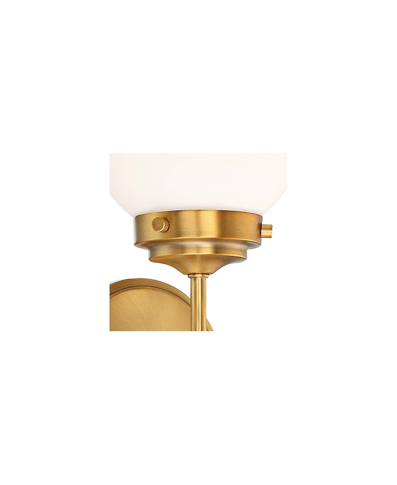 360 Lighting Ayva Modern Wall Light Sconce Brass Hardwire 6" Fixture White Glass Globe for Bedroom Bathroom Vanity Reading Living Room Hallway House