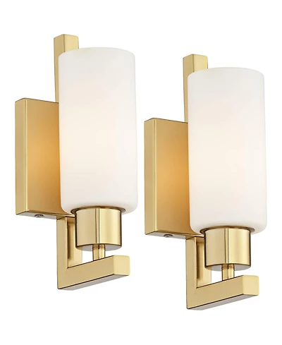 Possini Euro Design Possini Euro Irina 10" High Satin Brass Wall Sconce Set of 2
