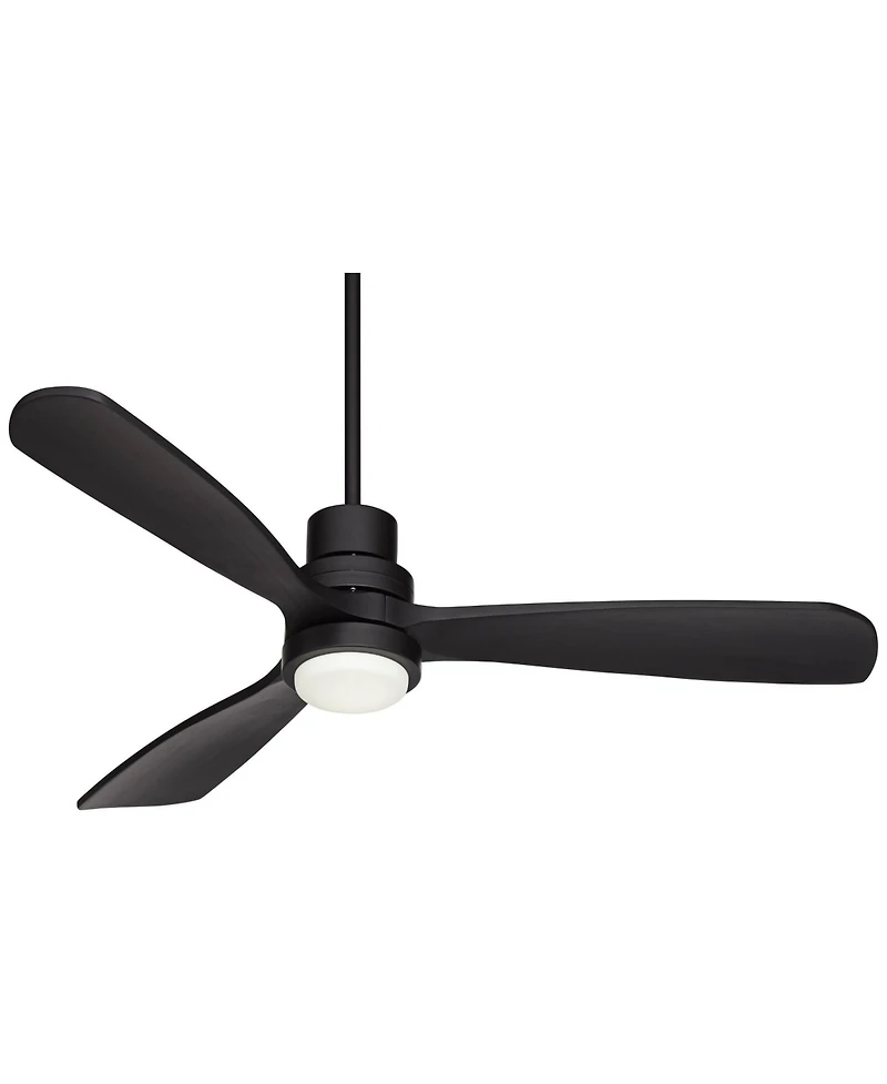 Casa Vieja 52" Delta Dc Modern Indoor Outdoor Ceiling Fan 3 Blade Cct Led Light Remote Control Matte Black Finish Bedroom Dc Motor