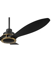 Casa Vieja 56" Veyron Modern Indoor Outdoor Ceiling Fan 3 Blade Led Light Remote Control Matte Black Finish Bedroom Damp Rated
