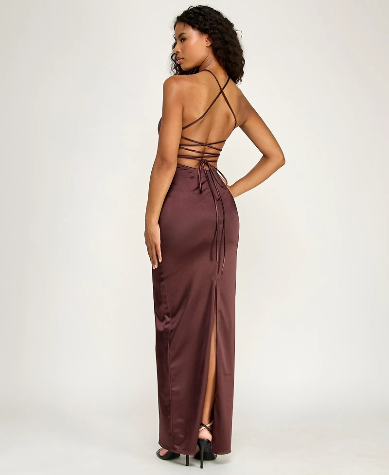 Alex & Sophia Juniors' Halter Neck Ball Gown