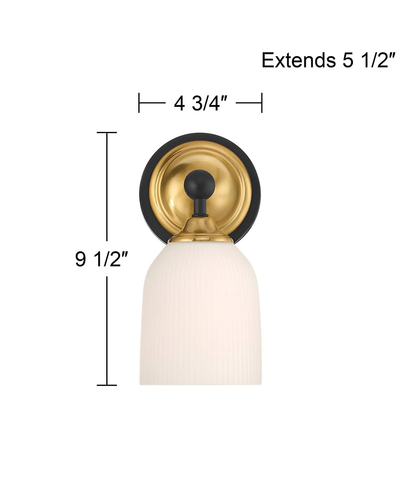 Possini Euro Design Possini Euro Zaragoza 9 1/2" High Gold and Matte Black Wall Sconce