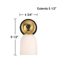 Possini Euro Design Possini Euro Zaragoza 9 1/2" High Gold and Matte Black Wall Sconce
