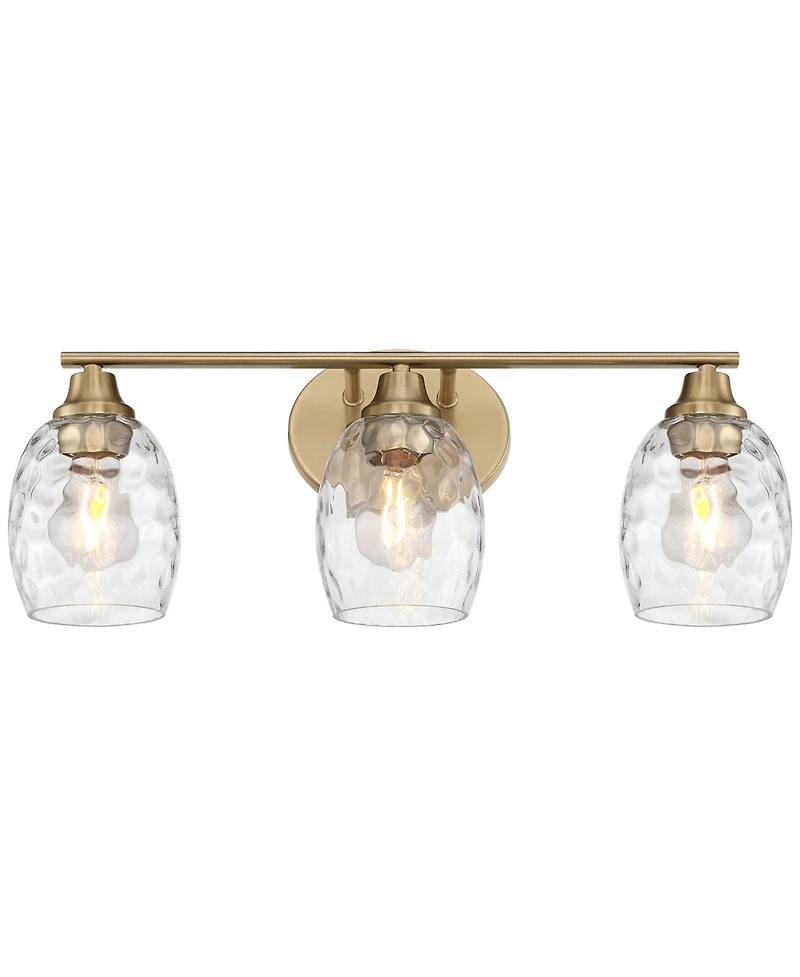 Possini Euro Design Possini Euro Stellan 22"W Satin Brass Water Glass 3-Light Bath Light