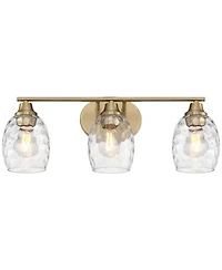 Possini Euro Design Possini Euro Stellan 22"W Satin Brass Water Glass 3-Light Bath Light