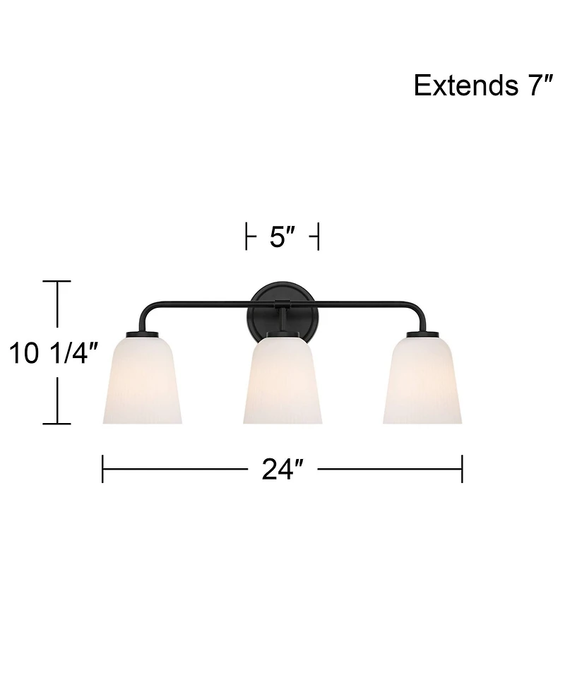 Possini Euro Design Possini Euro Bouchard 24" Wide Black 3-Light Bath Vanity Light