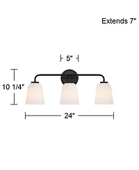 Possini Euro Design Possini Euro Bouchard 24" Wide Black 3-Light Bath Vanity Light