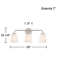 Possini Euro Design Possini Euro Bouchard 24"W Brushed Nickel 3-Light Bath Vanity Light
