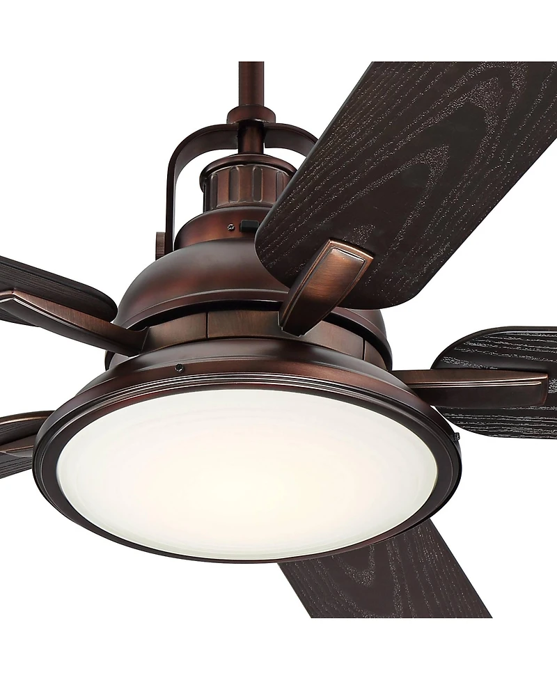 Casa Vieja 60" Wind and Sea Bronze Led Ceiling Fan with 36" Rod