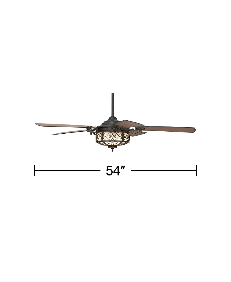 Casa Vieja 54" Hermitage Golden Led Ceiling Fan with 18" Downrod