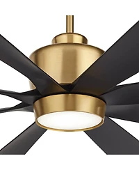 Casa Vieja 72" Grande Soft Brass Led Ceiling Fan with 12" Downrod