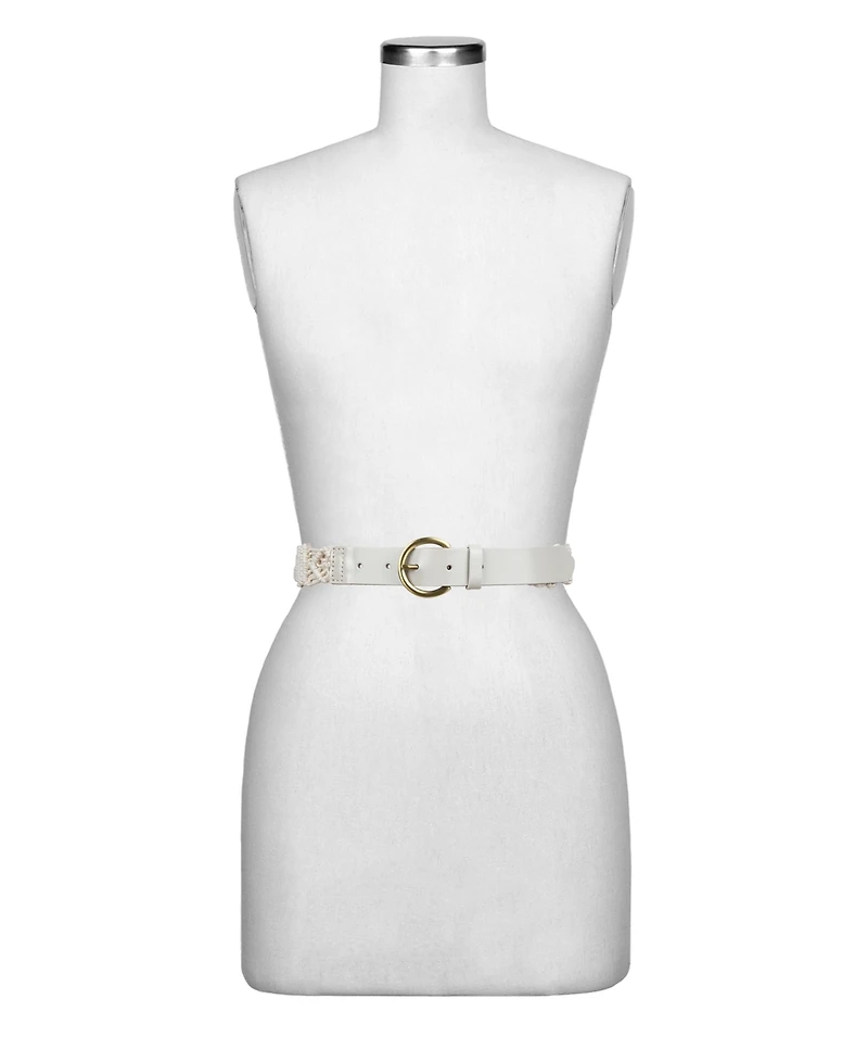 Patricia Nash Miramas Macrame Rope and Leather Belt