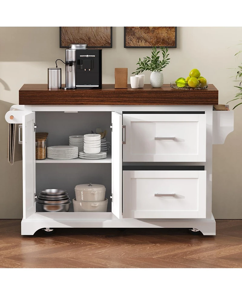 Streamdale Furniture Rolling Kitchen Island with Storage