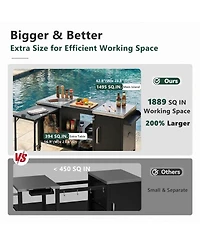 Streamdale Furniture Large Grill Table for Big Green Egg and Kamado Joe