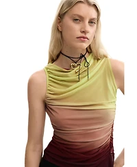 Desigual Women's Draped asymmetrical top