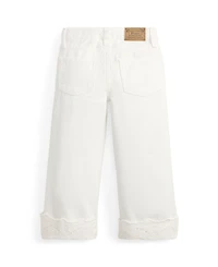 Polo Ralph Lauren Girls' 2T-6X Eyelet-Cuff Cotton Denim Wide-Leg Jean