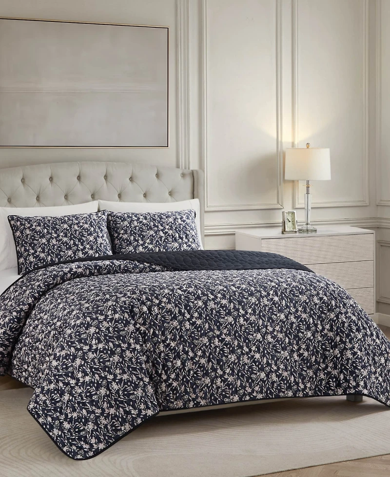 Bcbg Floral Vanna Velvet 3-Pc. Quilt Set, King