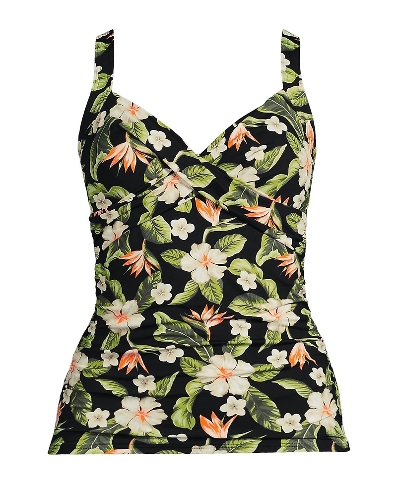 Lands' End Plus Size Ddd-Cup Sweetheart Wrap Underwire Tankini Top