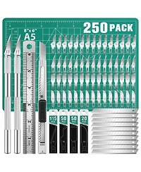 Gnuadz 250 Exacto Craft Hobby Precision Knife Blades Set Modeling Scrapbooking 250pcs with 235 Extra Blades