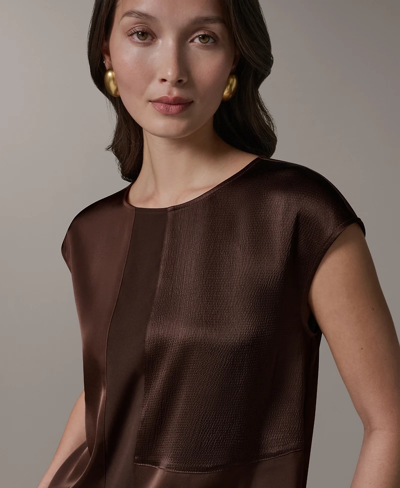 Donna Karan New York Petite Crewneck Sleeveless Blouse