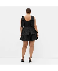 City Chic Women's Plus Betty Bow Mini Dress