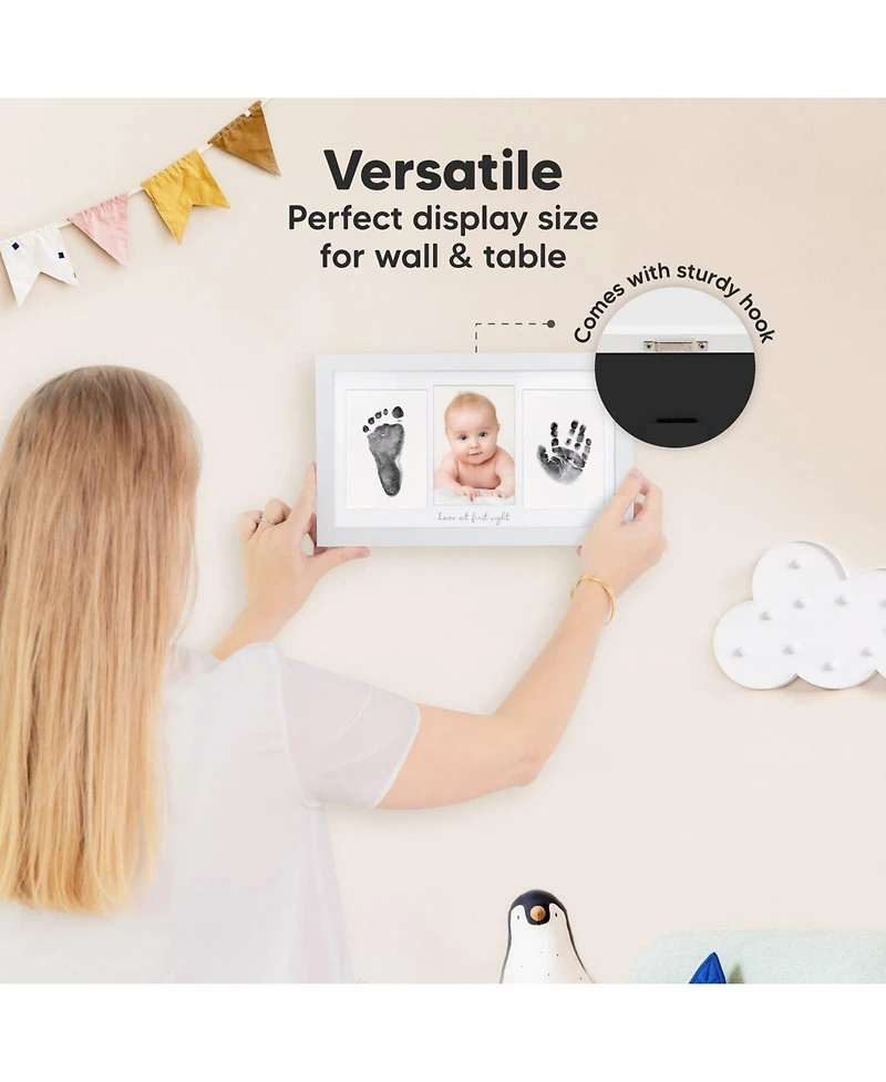 Inkless Baby Hand And Footprint Kit Frame, Mess Free Picture Frame for Newborn