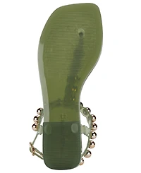 Jeffrey Campbell Women's Plated Studded T-Strap Jelly Sandals