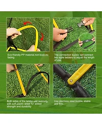 Happy Jump 5'x3.6' Soccer Goal Net with Agility Ladder 12 Rung 20 Ft Speed Training